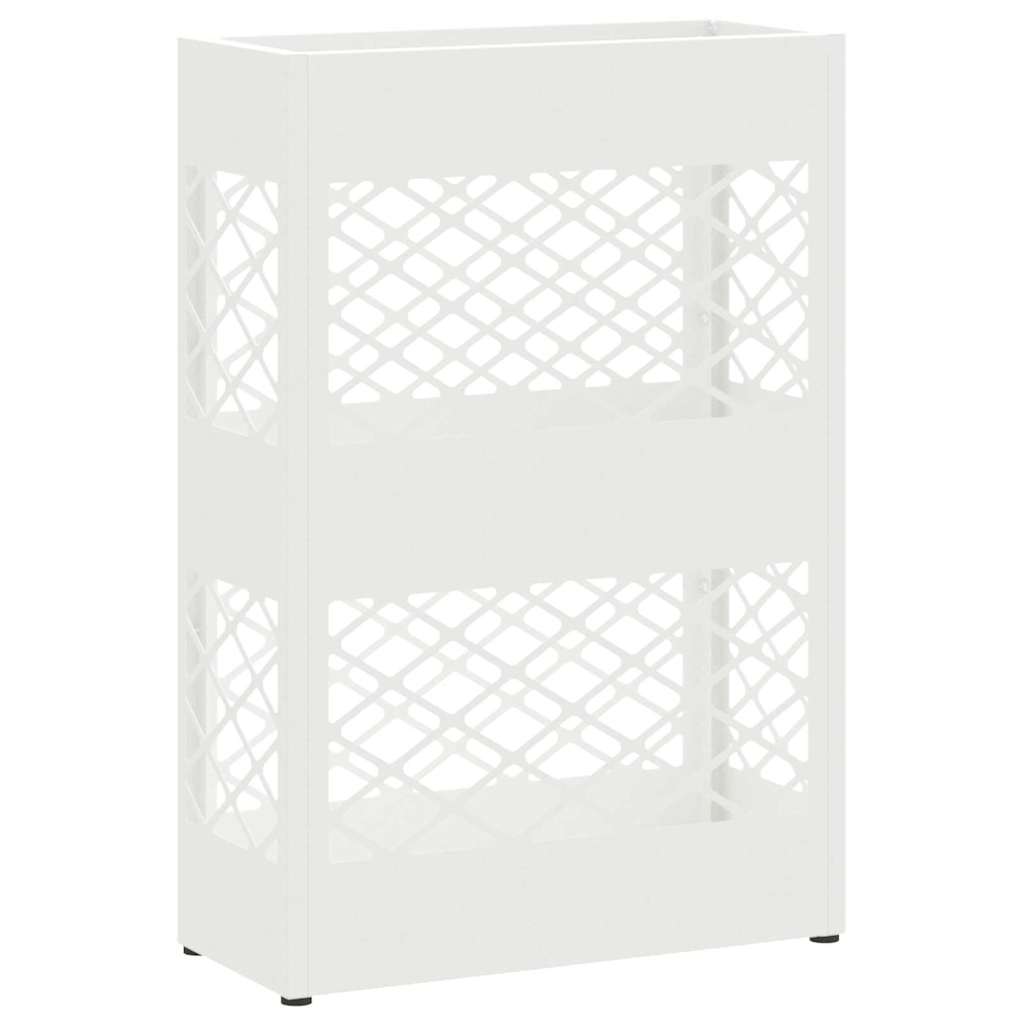 Umbrella Stand White 28 x 12 x 41 cm Steel