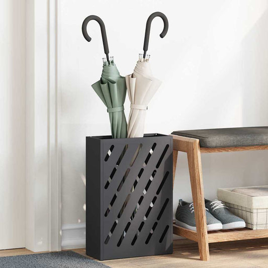 Umbrella Stand Black 28 x 12 x 41 cm Steel
