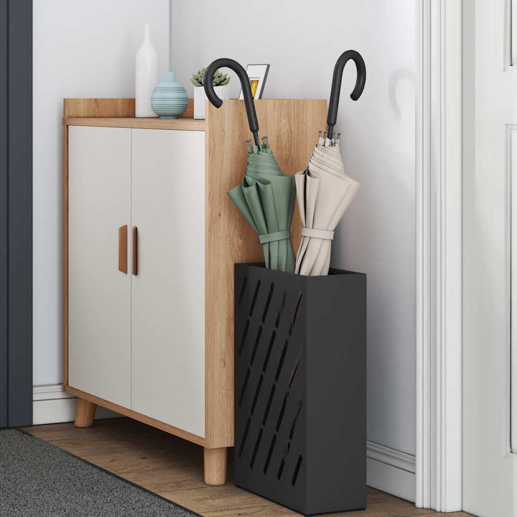Umbrella Stand Black 28 x 12 x 41 cm Steel