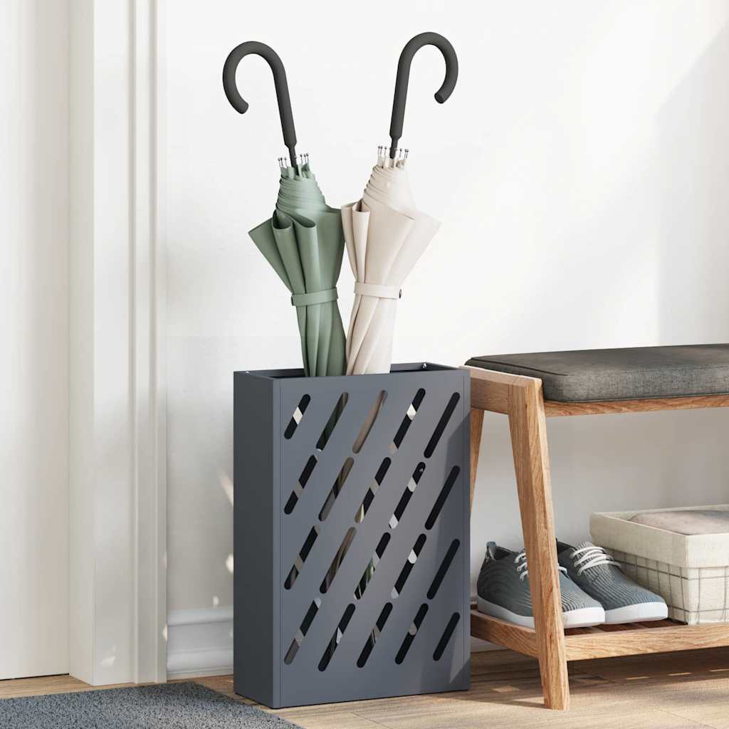 Umbrella Stand Anthracite 28 x 12 x 41 cm Steel