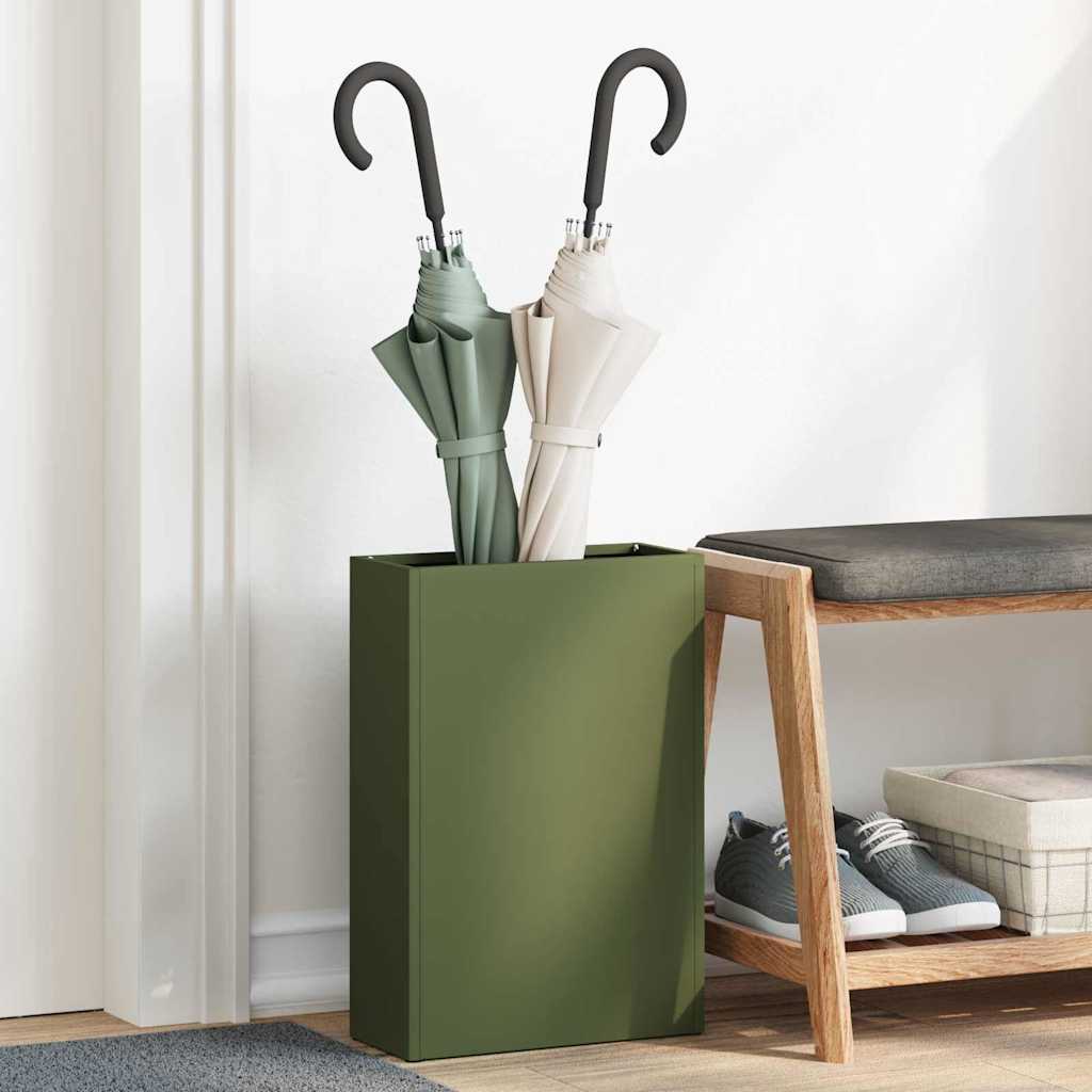 Rain Umbrella Stand Olive Green 28 x 12 x 41 cm Steel