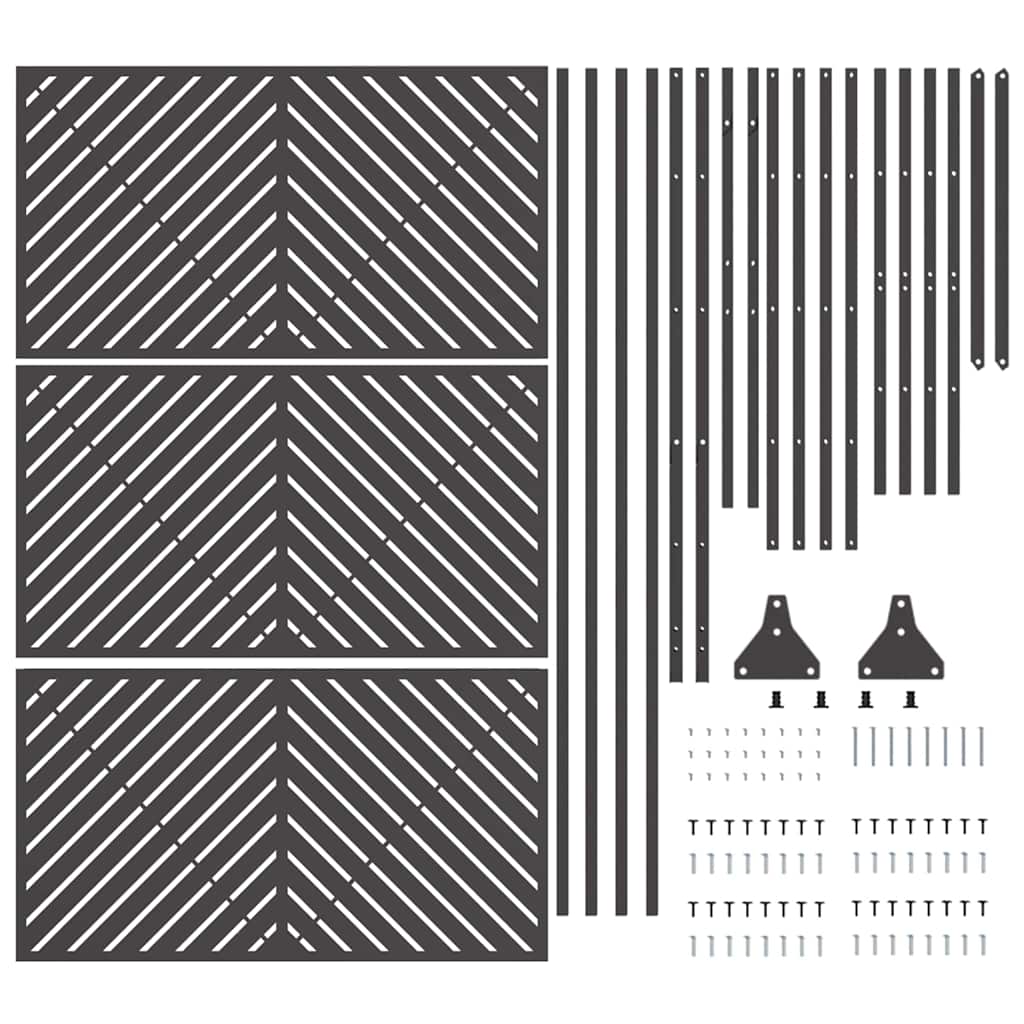 Privacy Screen Black 100 x 50 x 180 cm Steel