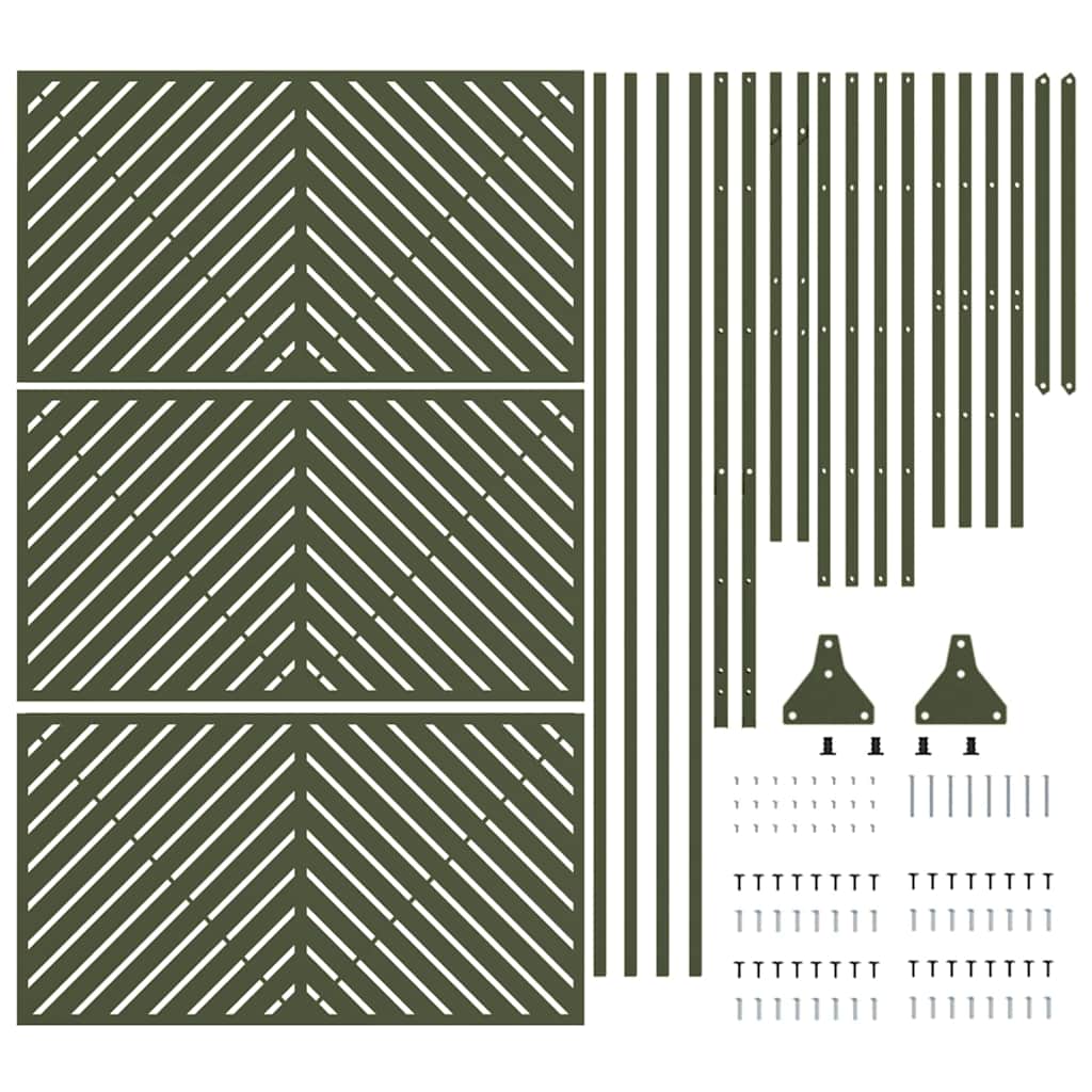Privacy Screen Olive 100 x 50 x 180 cm Steel