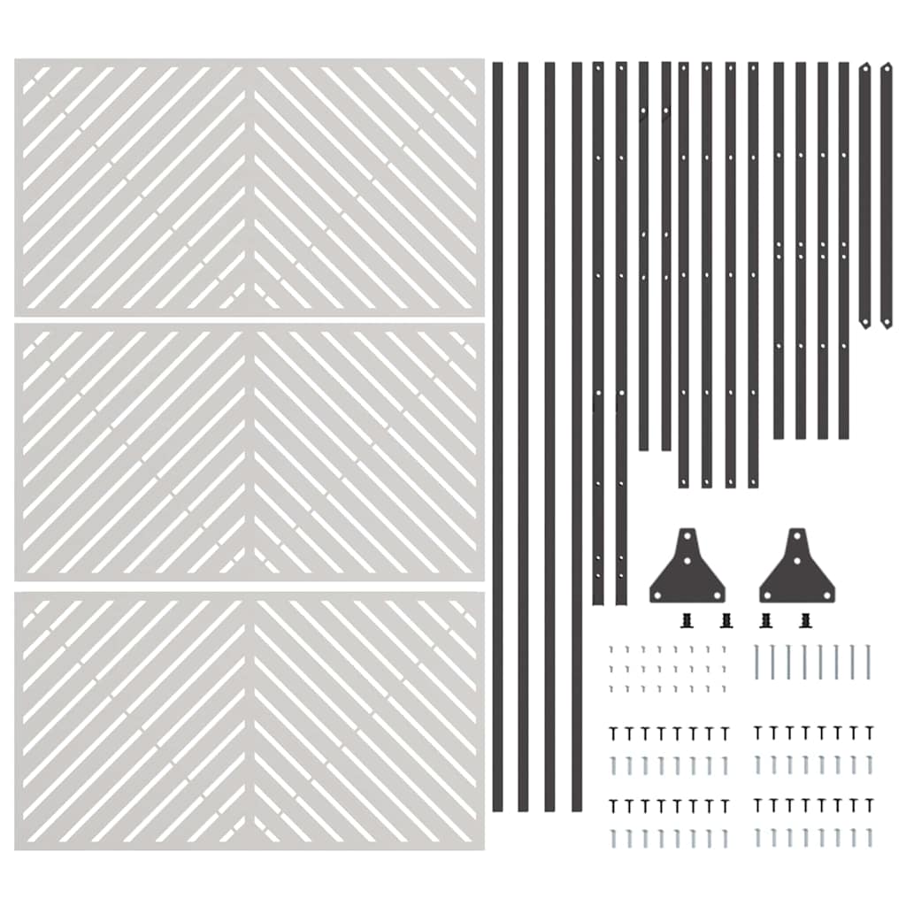 Privacy Screen Grey 100 x 50 x 180 cm Steel