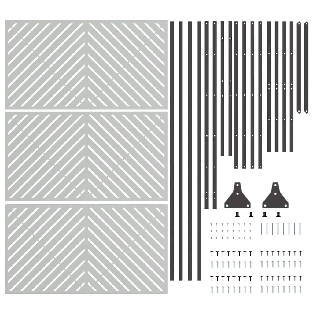 Privacy Screen Grey 100 x 50 x 180 cm Steel