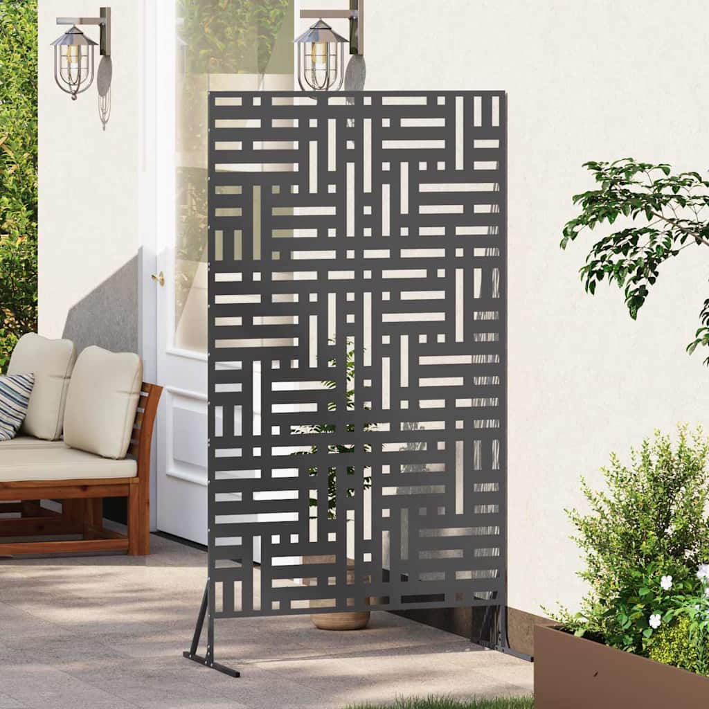 Privacy Screen Black 100 x 50 x 180 cm Steel