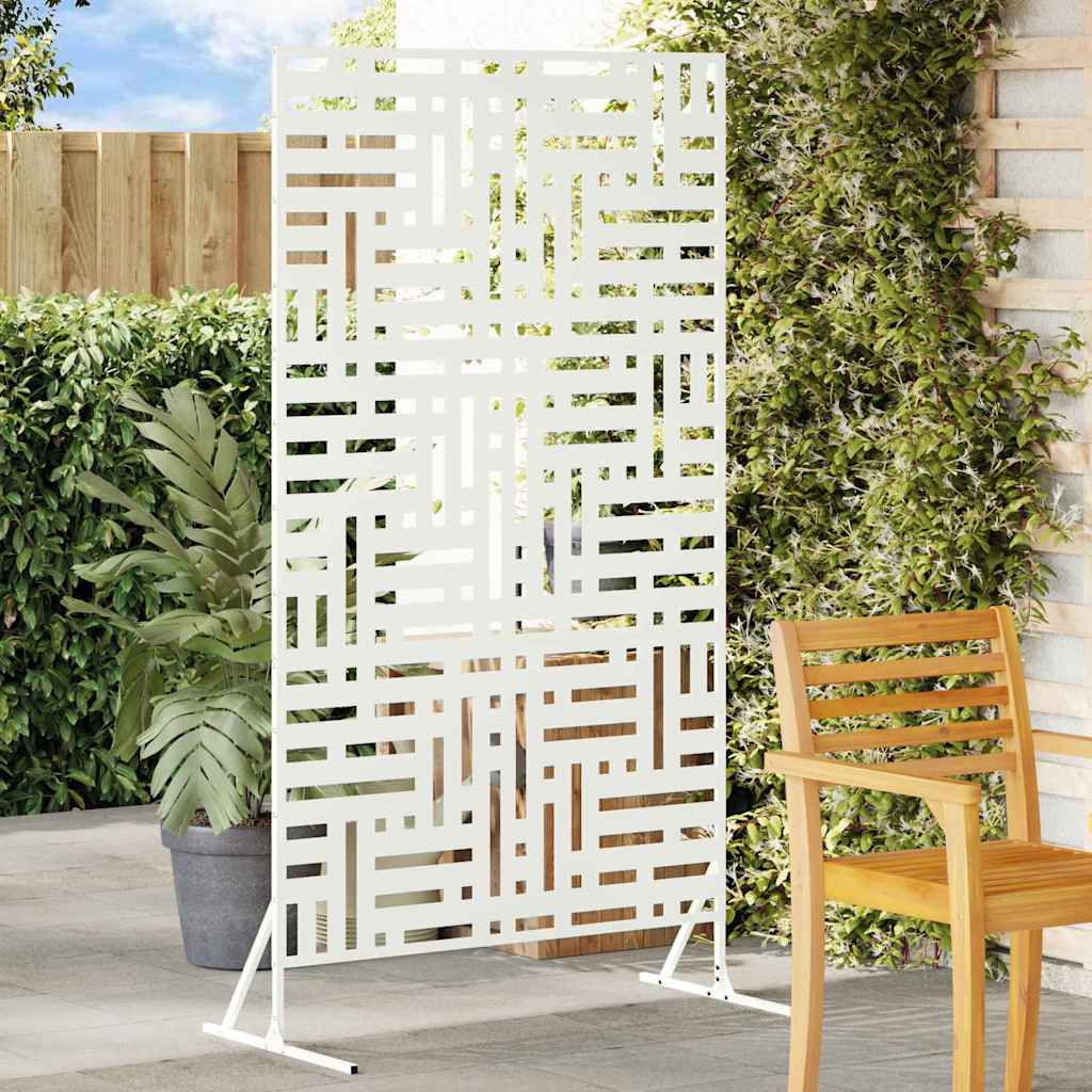 Privacy Screen White 100 x 50 x 180 cm Steel