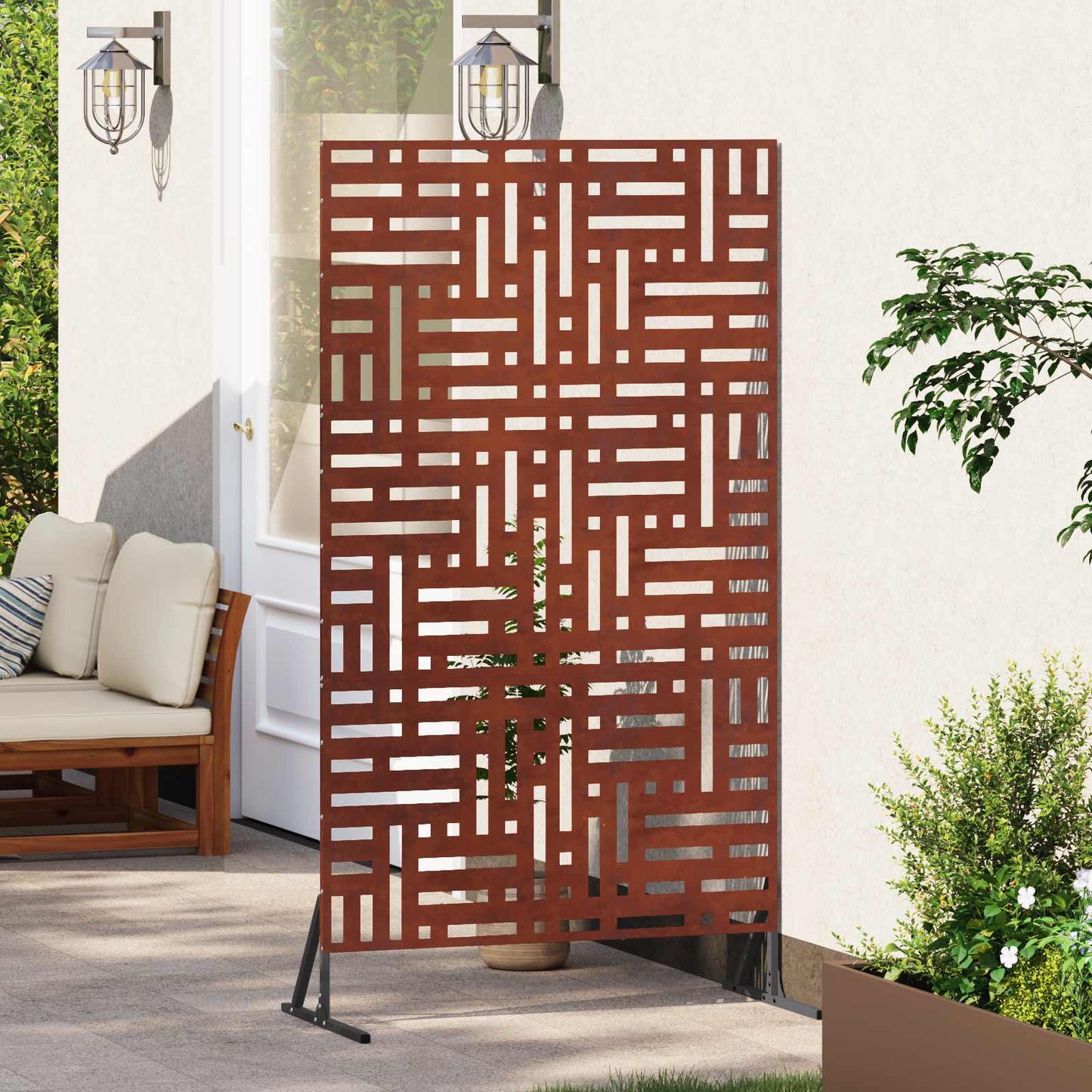 Privacy Screen Grey 100 x 50 x 180 cm Weathering Steel