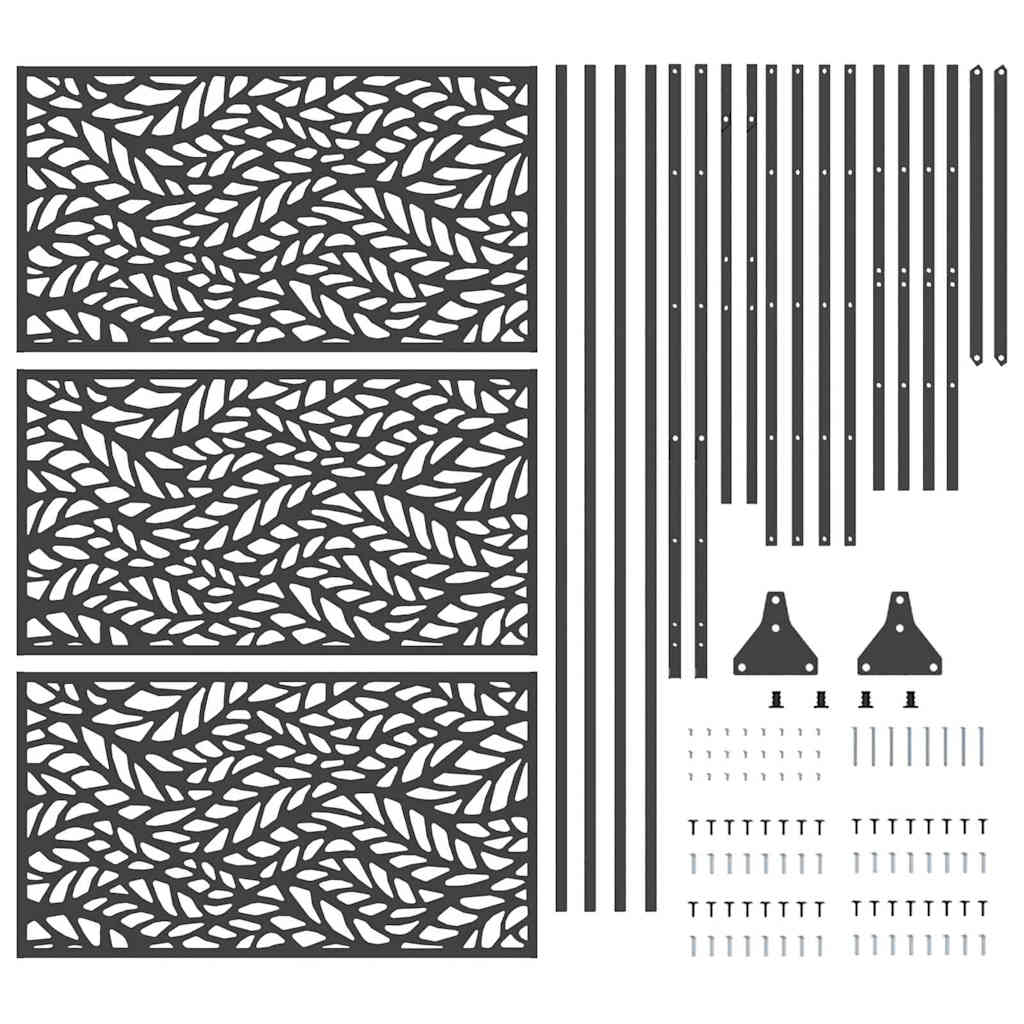 Privacy Screen Black 100 x 50 x 180 cm Steel