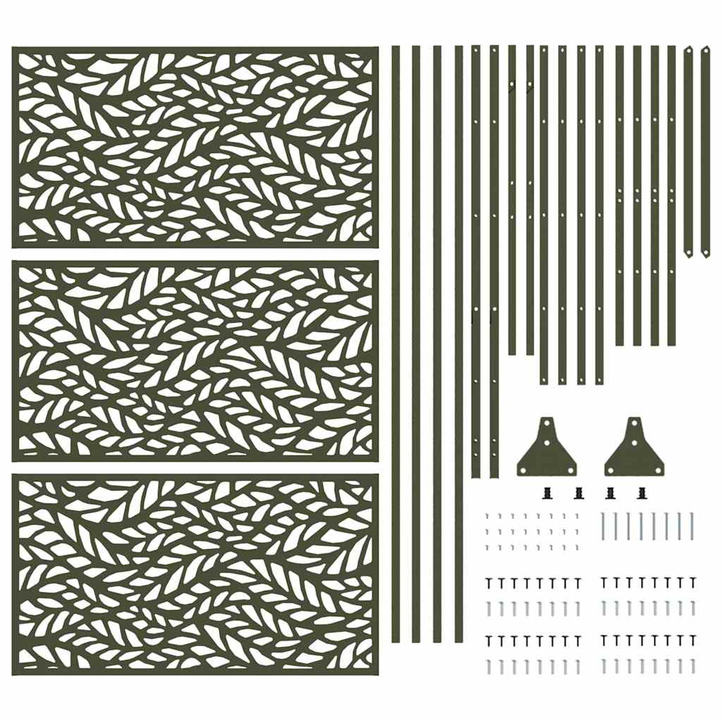 Privacy Screen Olive 100 x 50 x 180 cm Steel