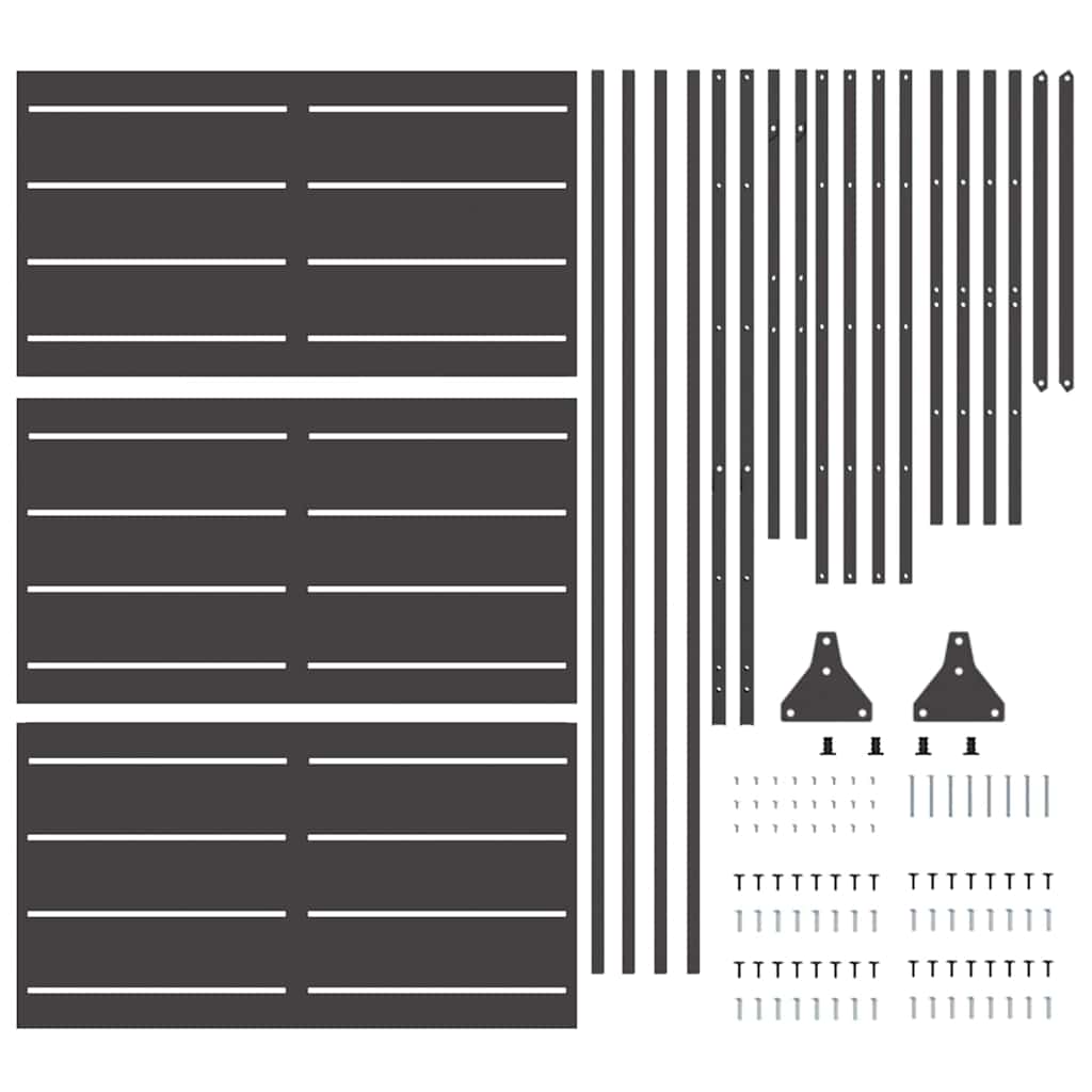 Privacy Screen Black 100 x 50 x 180 cm Steel