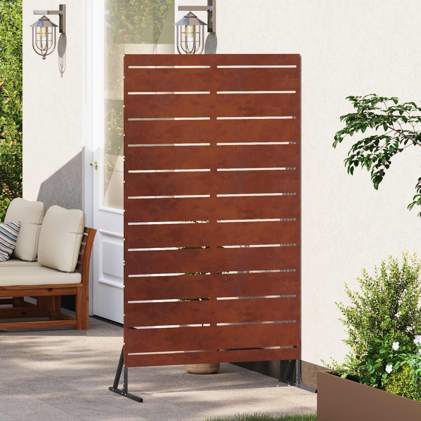 Privacy Screen Grey 100 x 50 x 180 cm Weathering Steel