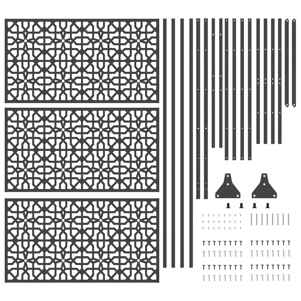 Privacy Screen Black 100 x 50 x 180 cm Steel