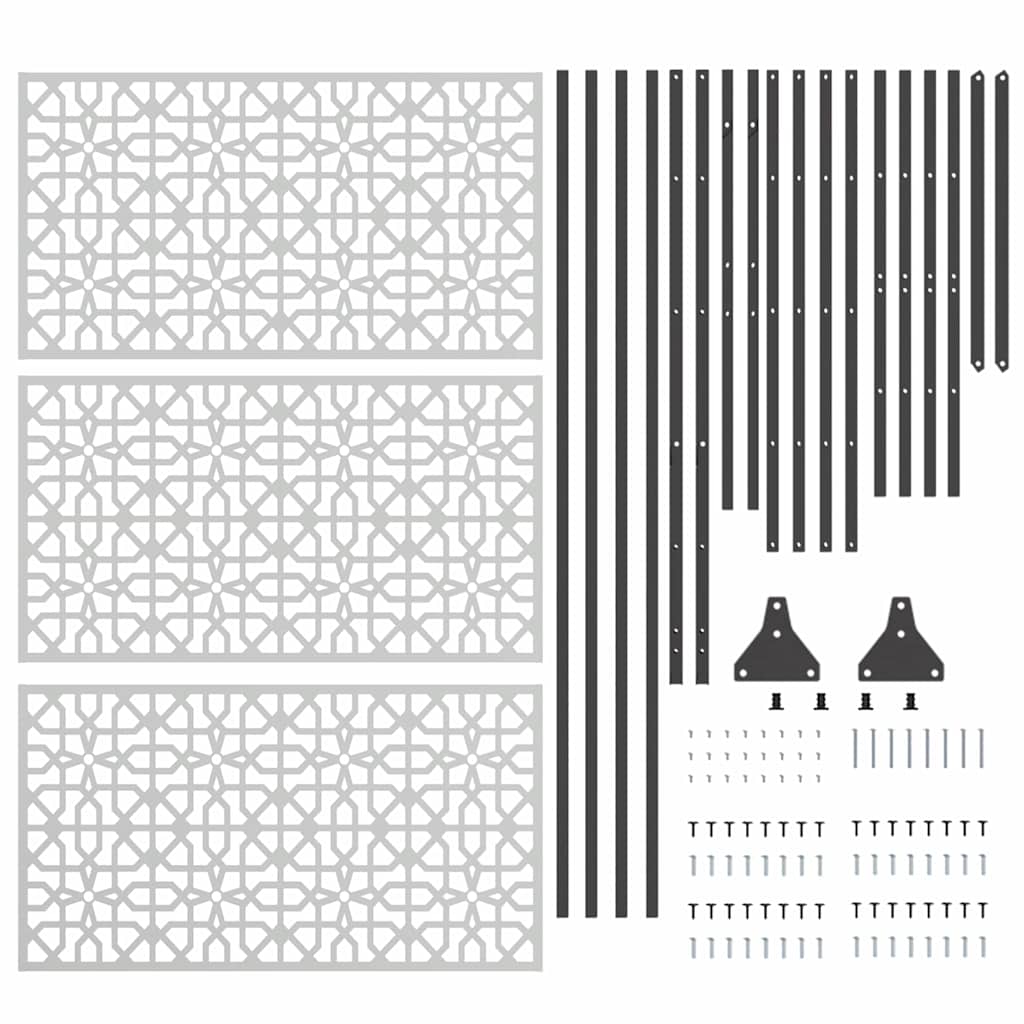 Privacy Screen Grey 100 x 50 x 180 cm Steel