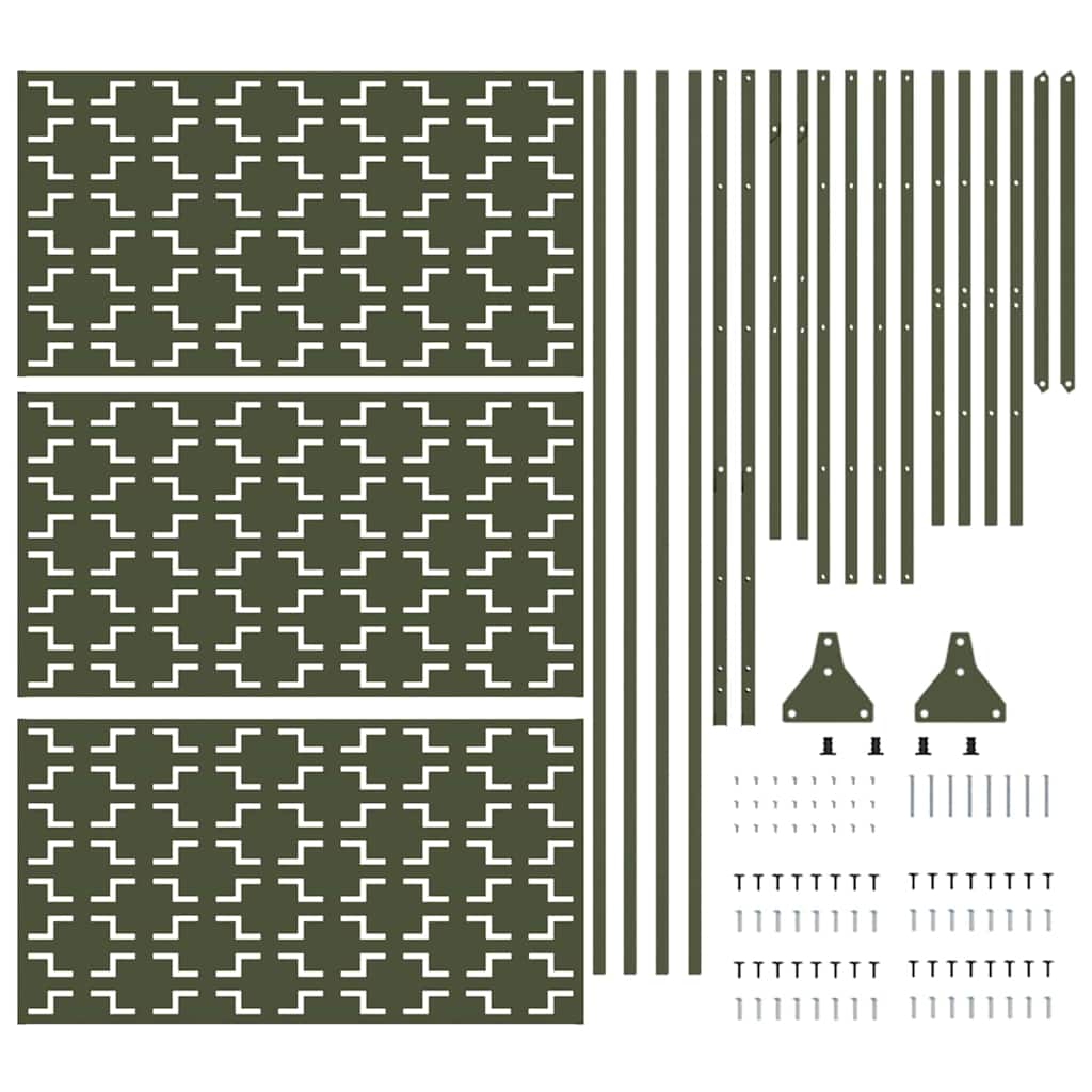 Privacy Screen Olive 100 x 50 x 180 cm Steel