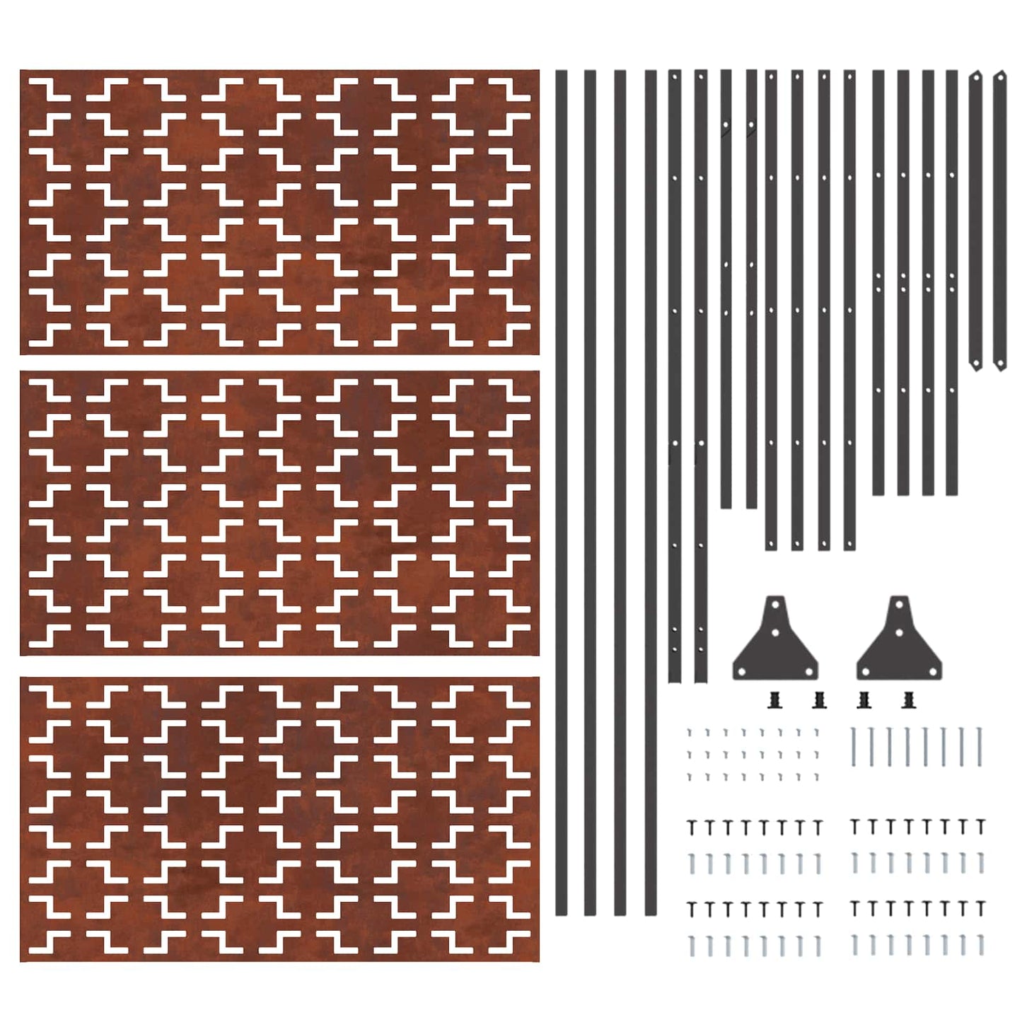 Privacy Screen Grey 100 x 50 x 180 cm Weathering Steel