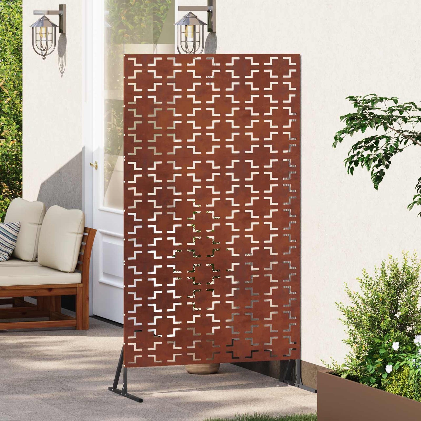 Privacy Screen Grey 100 x 50 x 180 cm Weathering Steel
