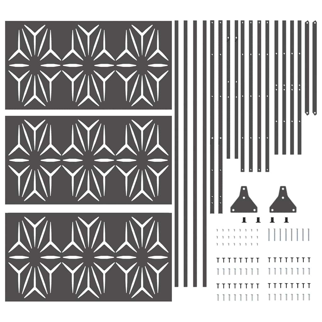 Privacy Screen Black 100 x 50 x 180 cm Steel