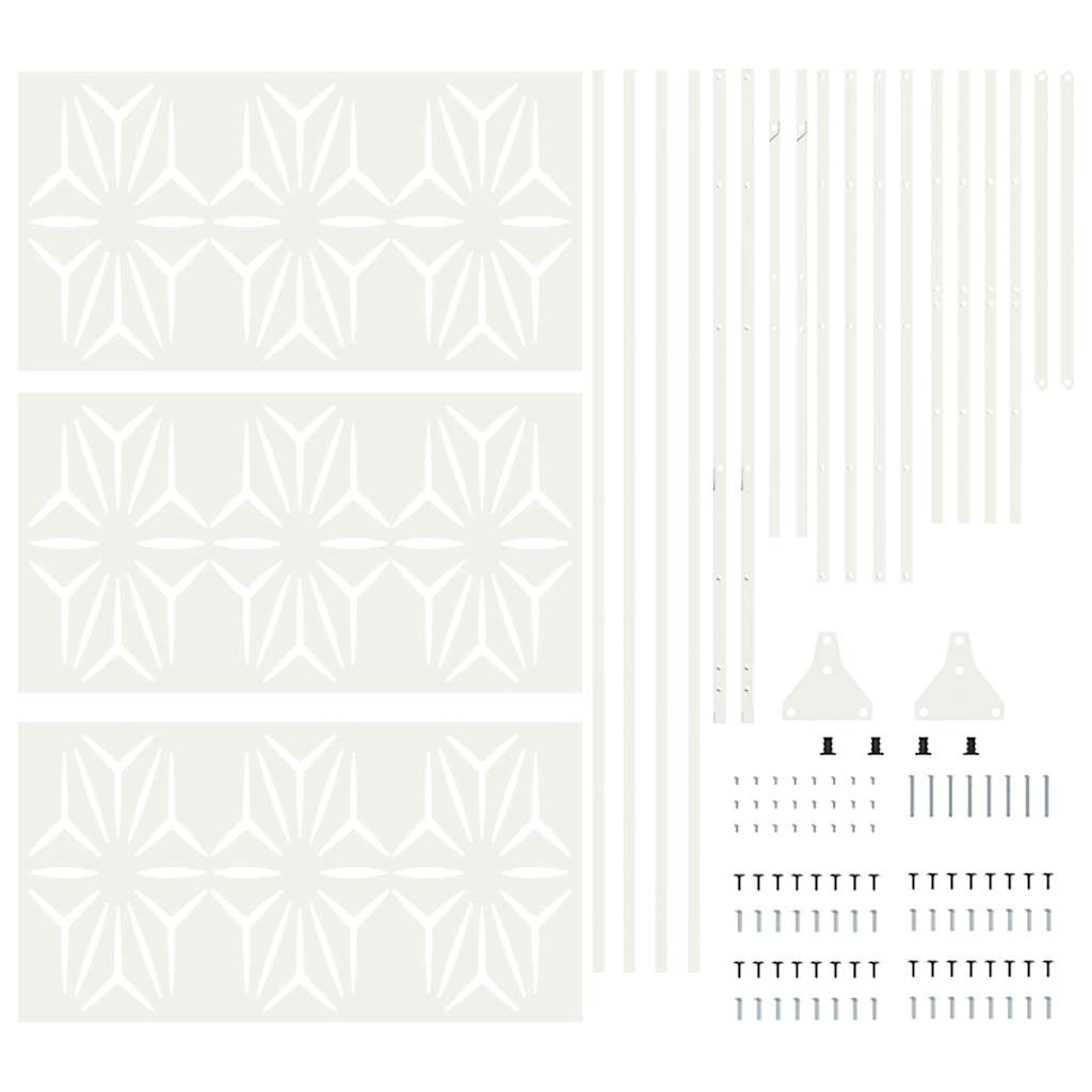Privacy Screen White 100 x 50 x 180 cm Steel