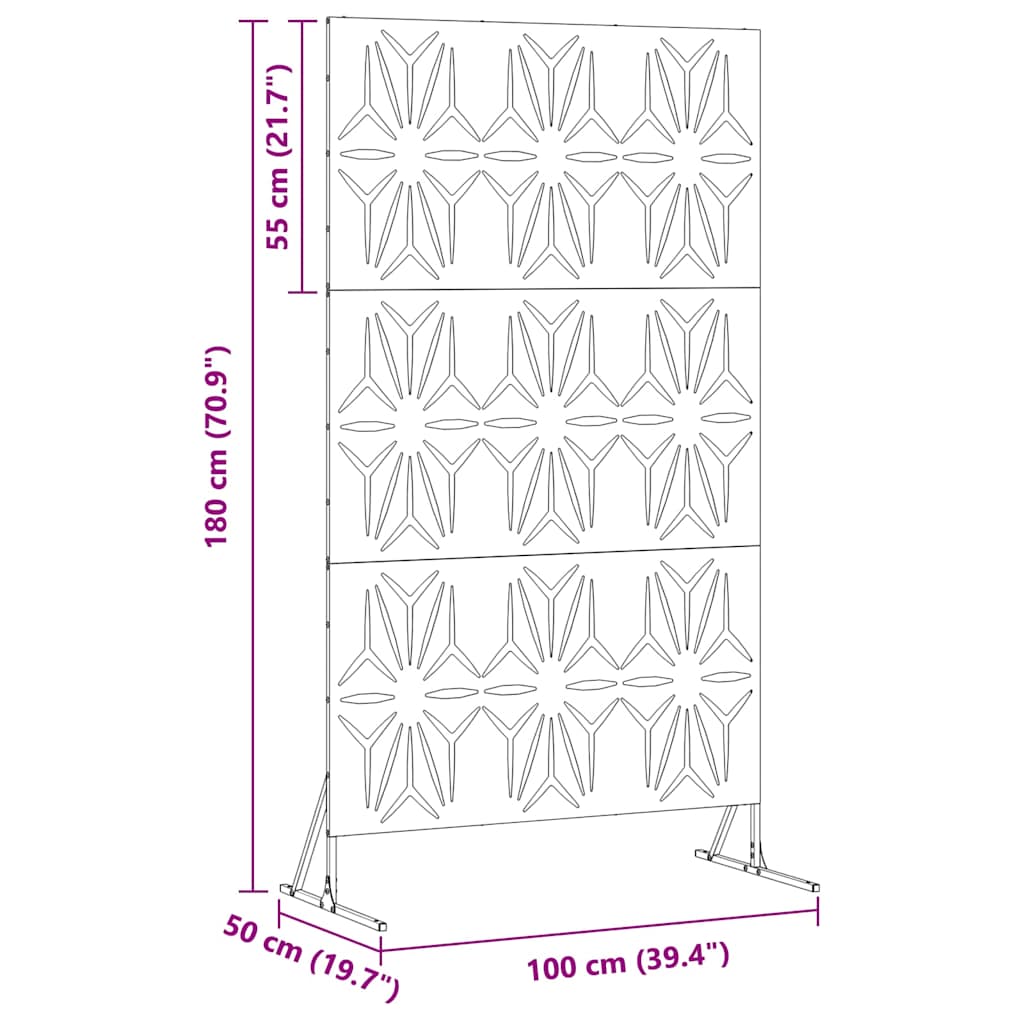 Privacy Screen Anthracite 100 x 50 x 180 cm Steel