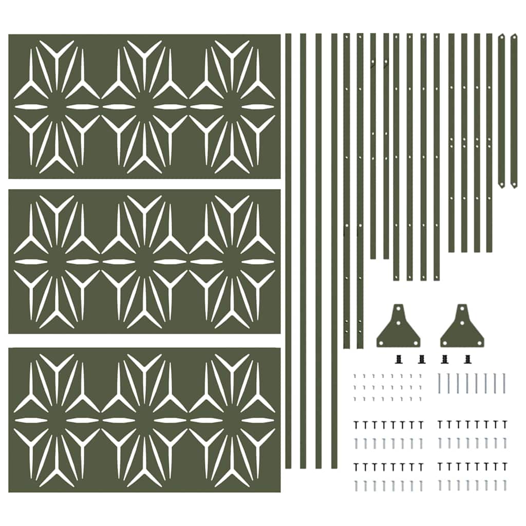 Privacy Screen Olive 100 x 50 x 180 cm Steel