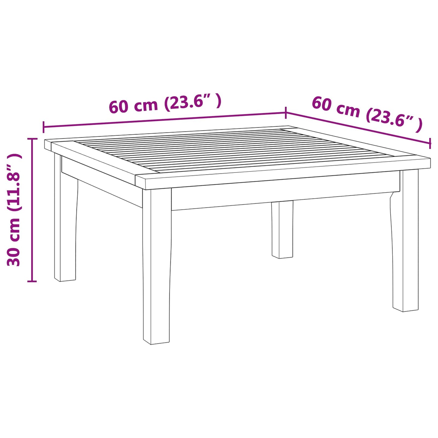Garden Table Brown Solid Teak wood
