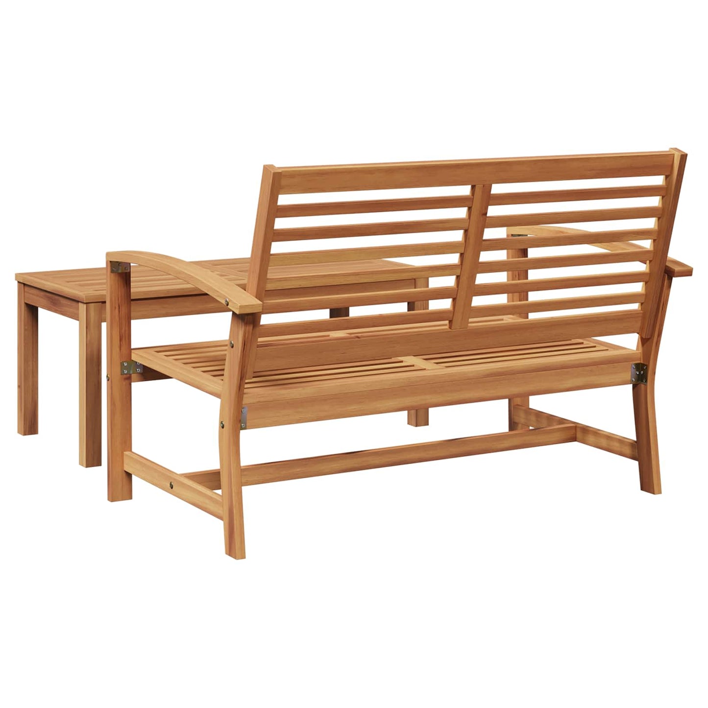 Garden Bench and Table Set 2 Piece Brown Solid Teak Wood