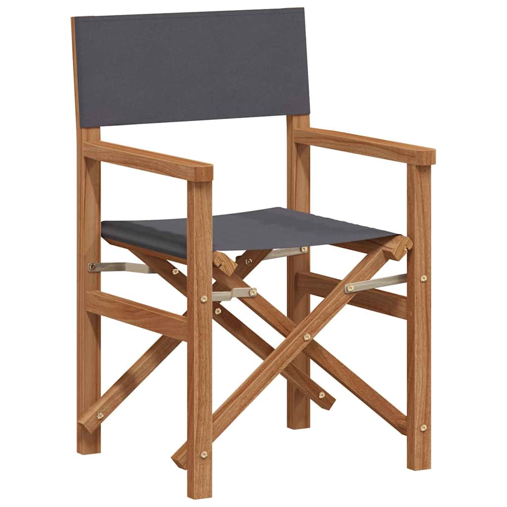Dining Chair Folding Grey 56 x 54 x 87 cm Solid Teak Wood
