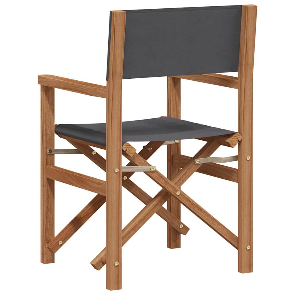 Dining Chair Folding Grey 56 x 54 x 87 cm Solid Teak Wood