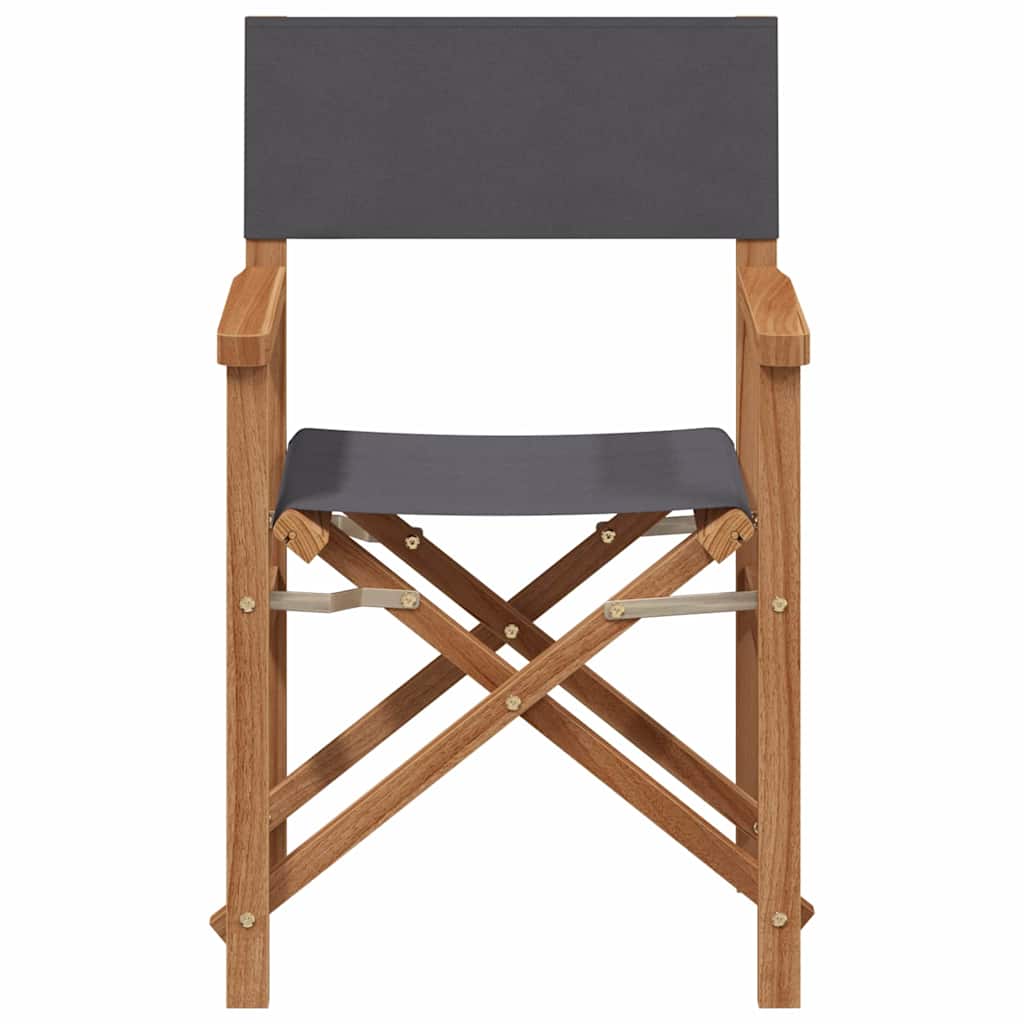 Dining Chair Folding Grey 56 x 54 x 87 cm Solid Teak Wood
