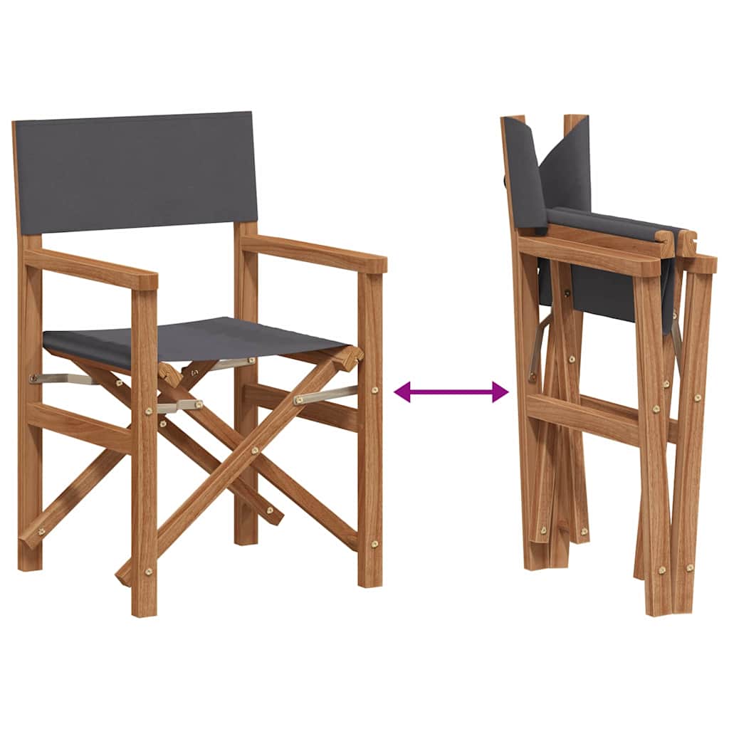 Dining Chair Folding Grey 56 x 54 x 87 cm Solid Teak Wood