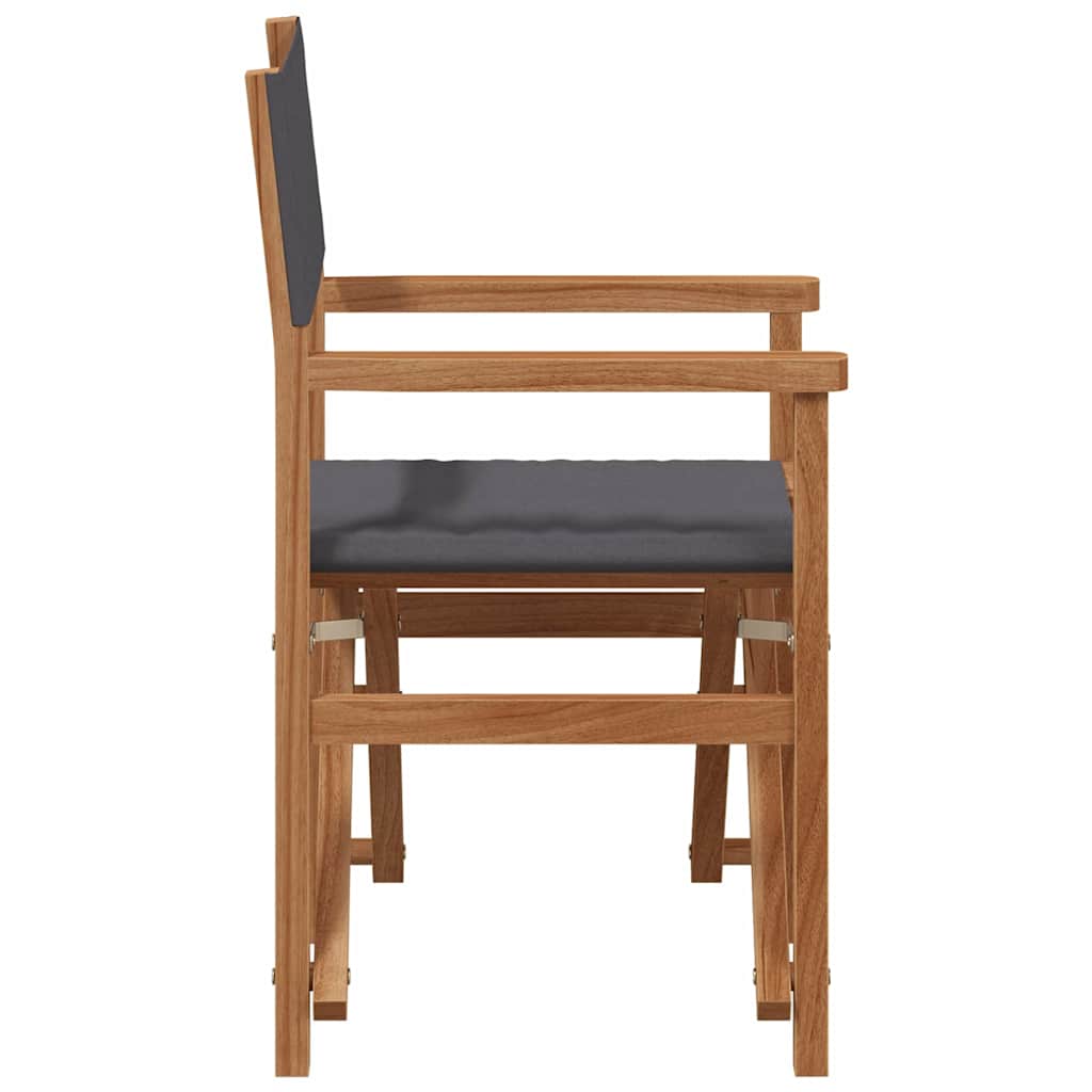 Dining Chair Folding Grey 56 x 54 x 87 cm Solid Teak Wood