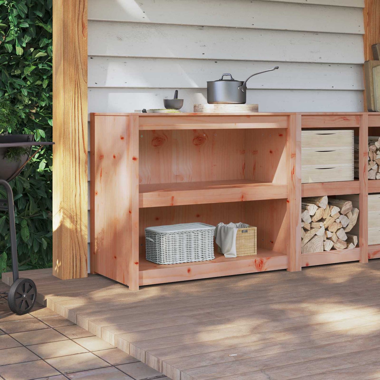 Kitchen Cabinet with Shelf MEPPEL Brown Oak 106 x 55 x 92 cm