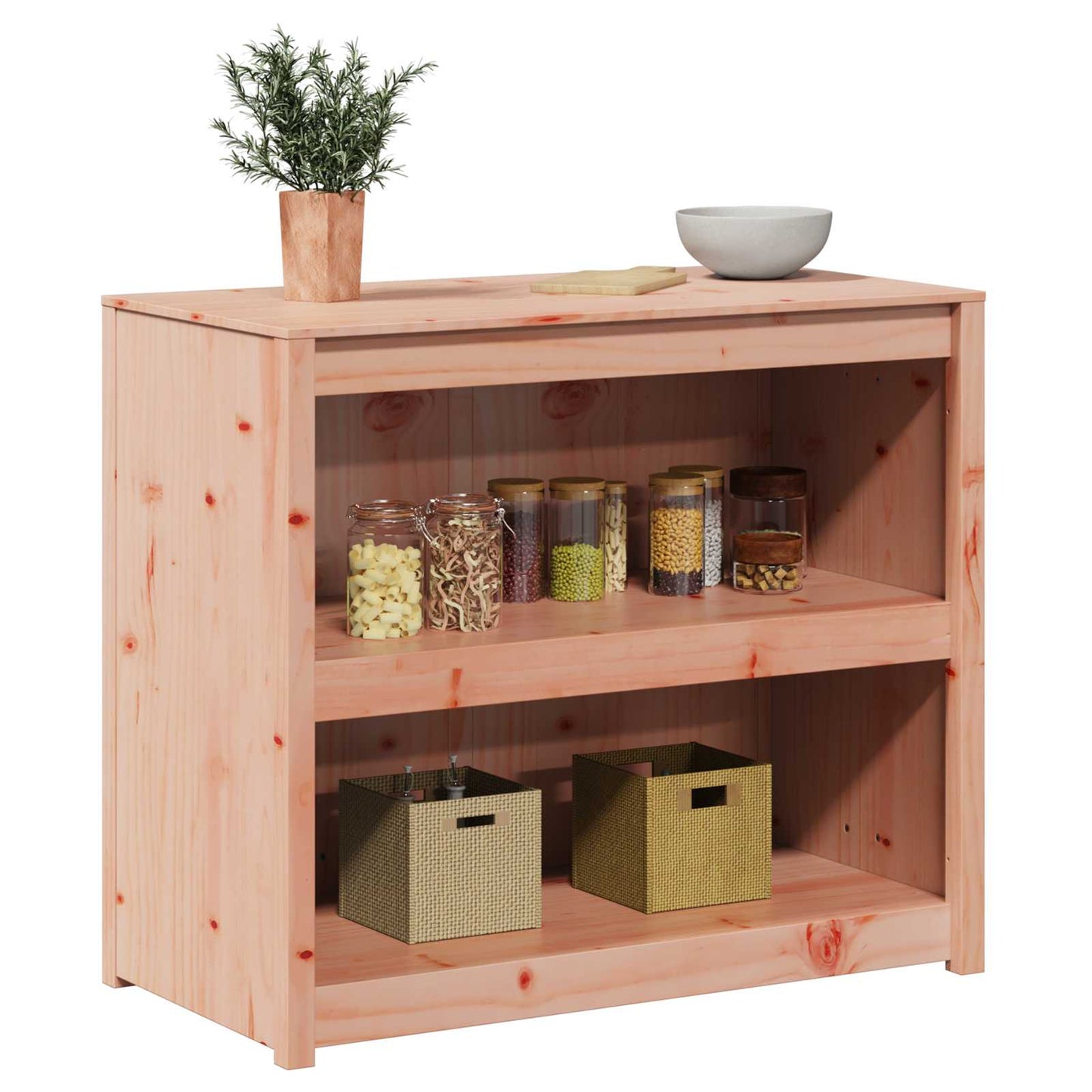 Kitchen Cabinet with Shelf MEPPEL Brown Oak 106 x 55 x 92 cm