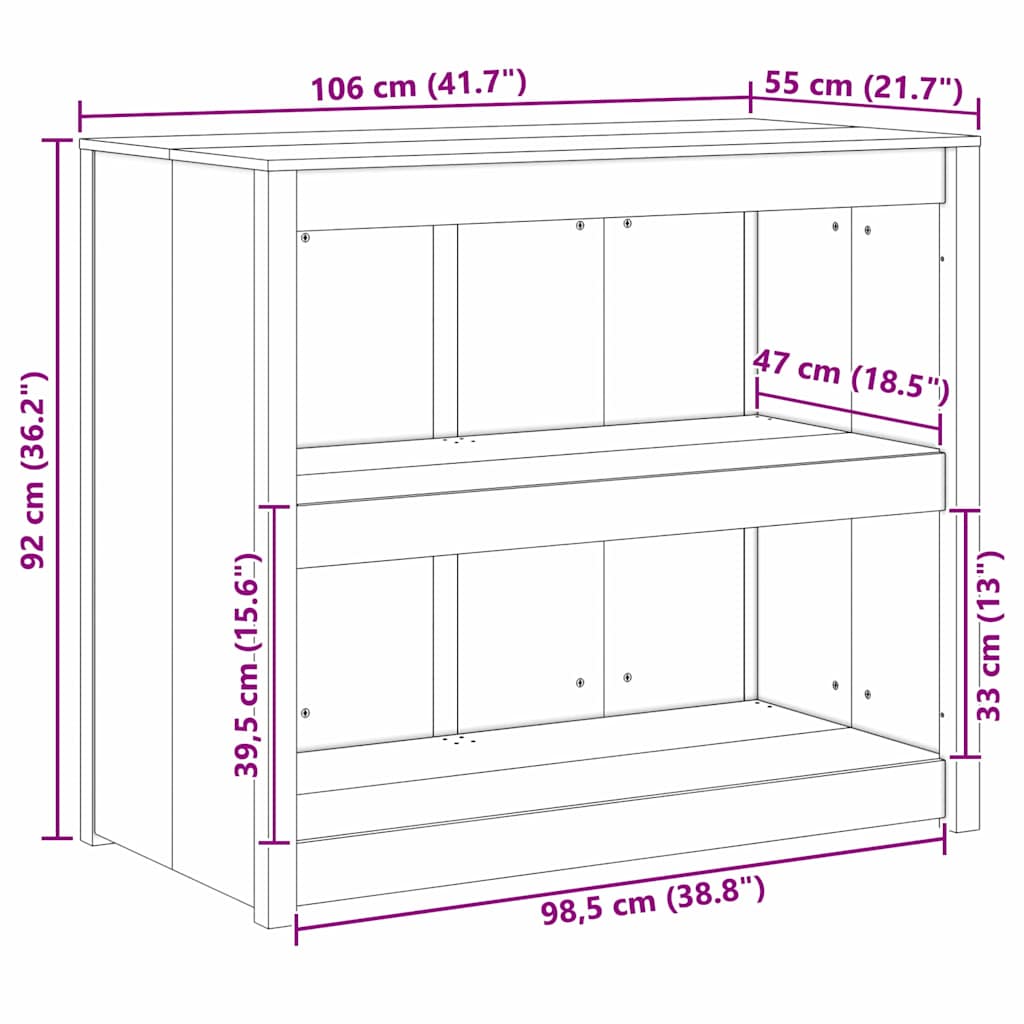 Kitchen Cabinet with Shelf MEPPEL Brown Oak 106 x 55 x 92 cm