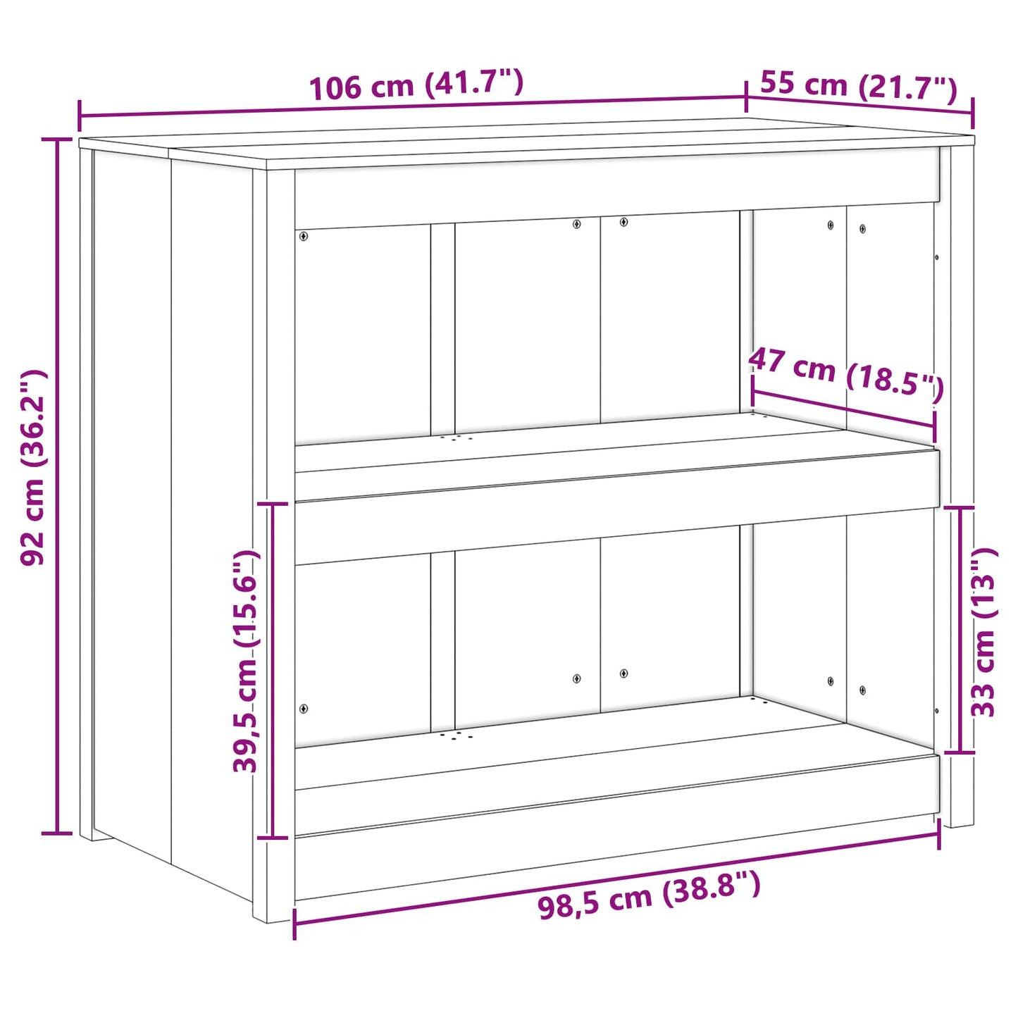 Kitchen Cabinet with Shelf MEPPEL Brown Oak 106 x 55 x 92 cm