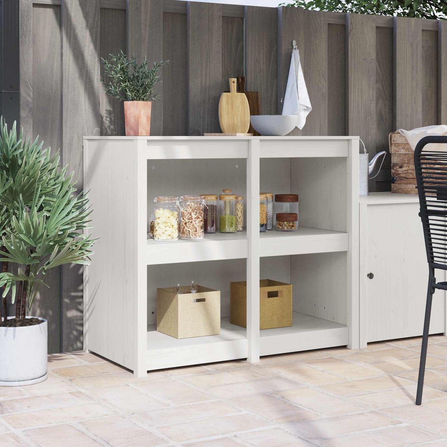 Kitchen Cabinet MEPPEL Warm White 106 x 55 x 92 cm