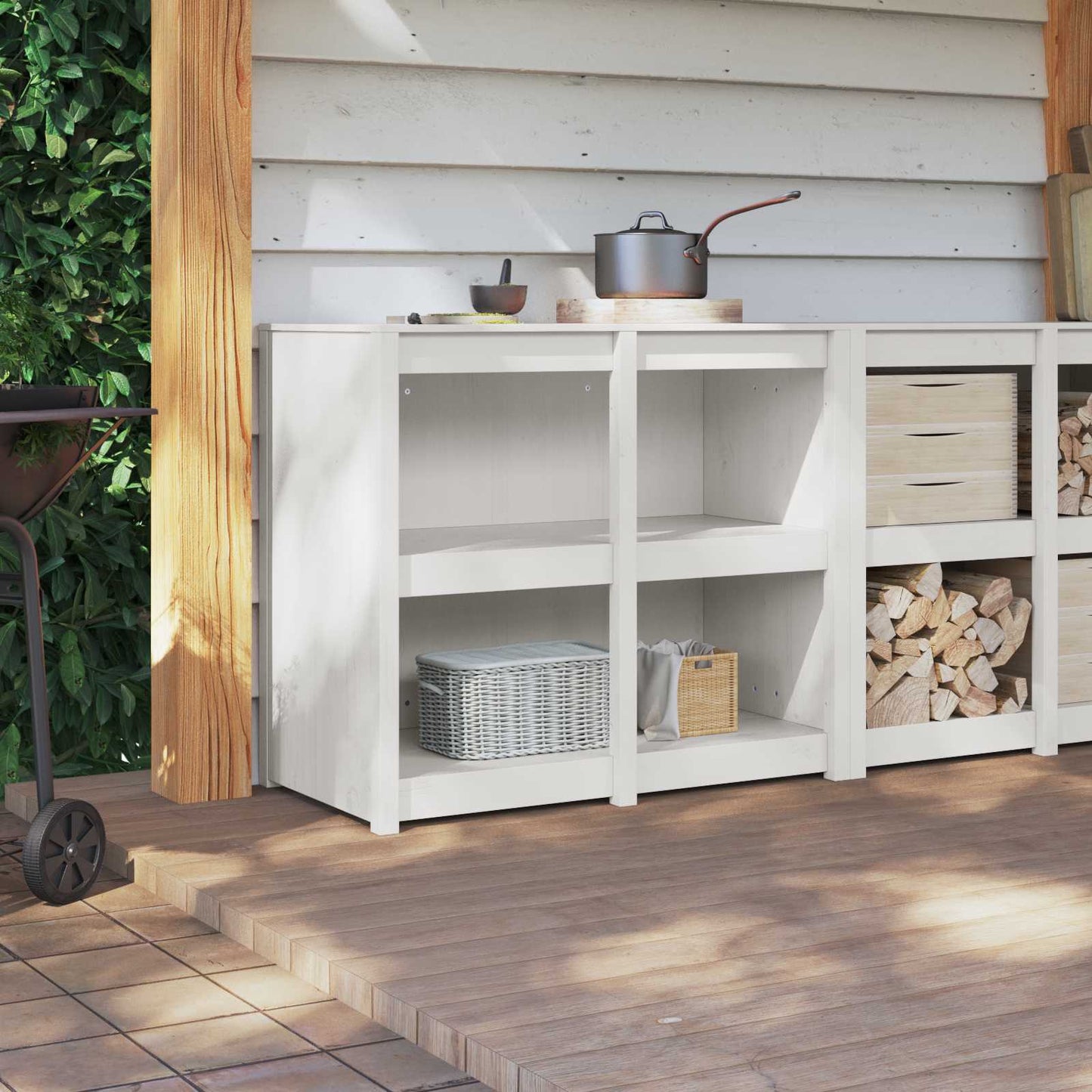 Kitchen Cabinet MEPPEL Warm White 106 x 55 x 92 cm