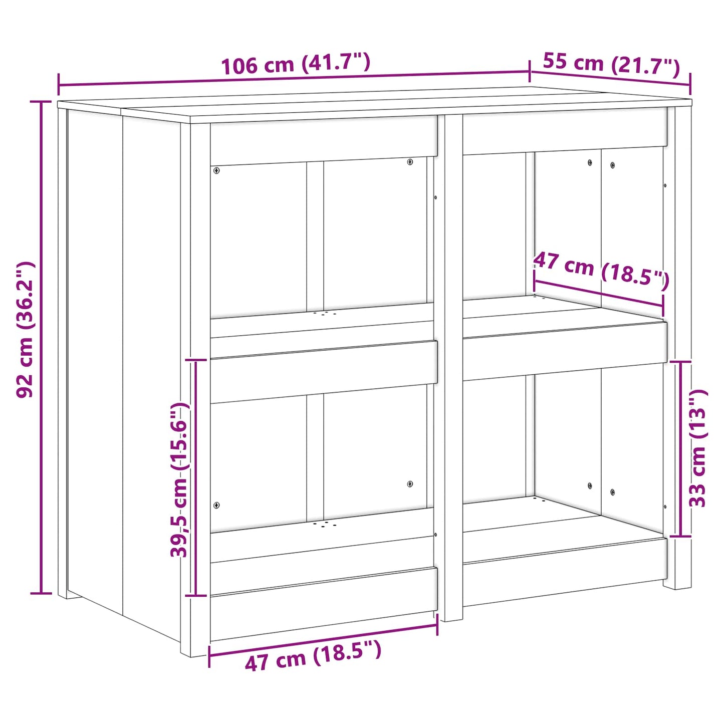 Kitchen Cabinet MEPPEL Douglas Wood 106 x 55 x 92 cm