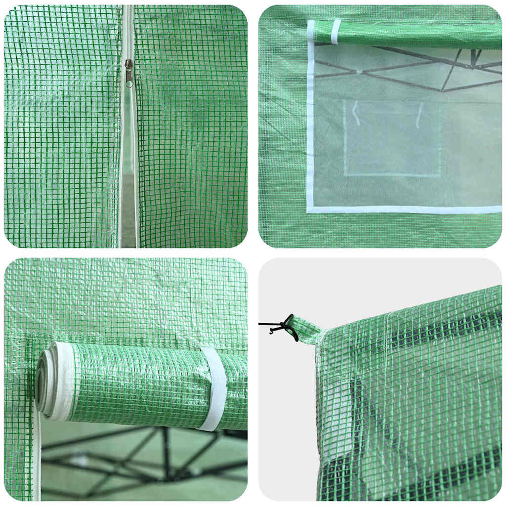 Greenhouse with Pop-up Frame Green 280 x 410 x 315 cm Iron