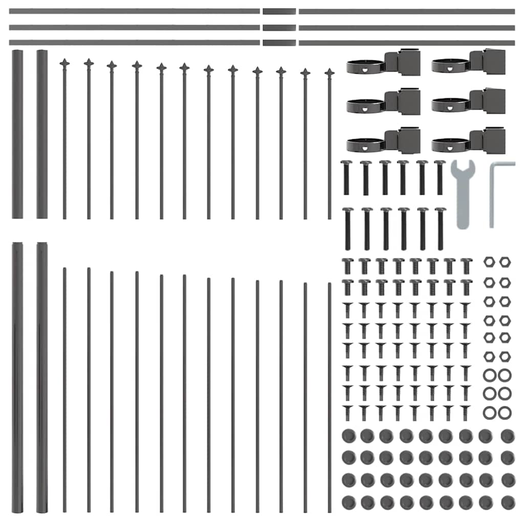 Garden Fence Woerden Grey 170 x 215 cm Powder-Coated Steel