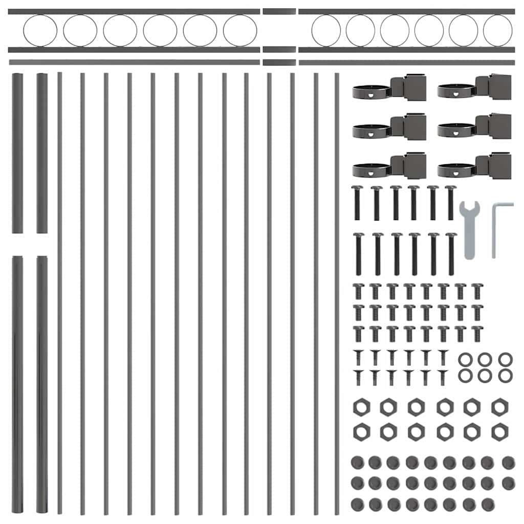 Fence Element ASSEN Grey 170 x 130 cm Steel