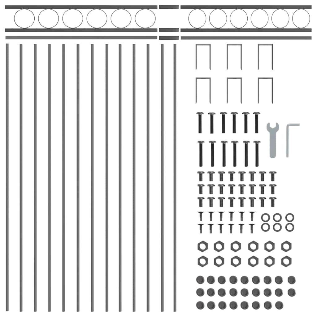 Fence Element ASSEN Grey 170 x 150 cm Steel
