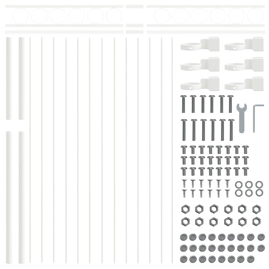 Fence Element ASSEN White 170 x 150 cm Steel