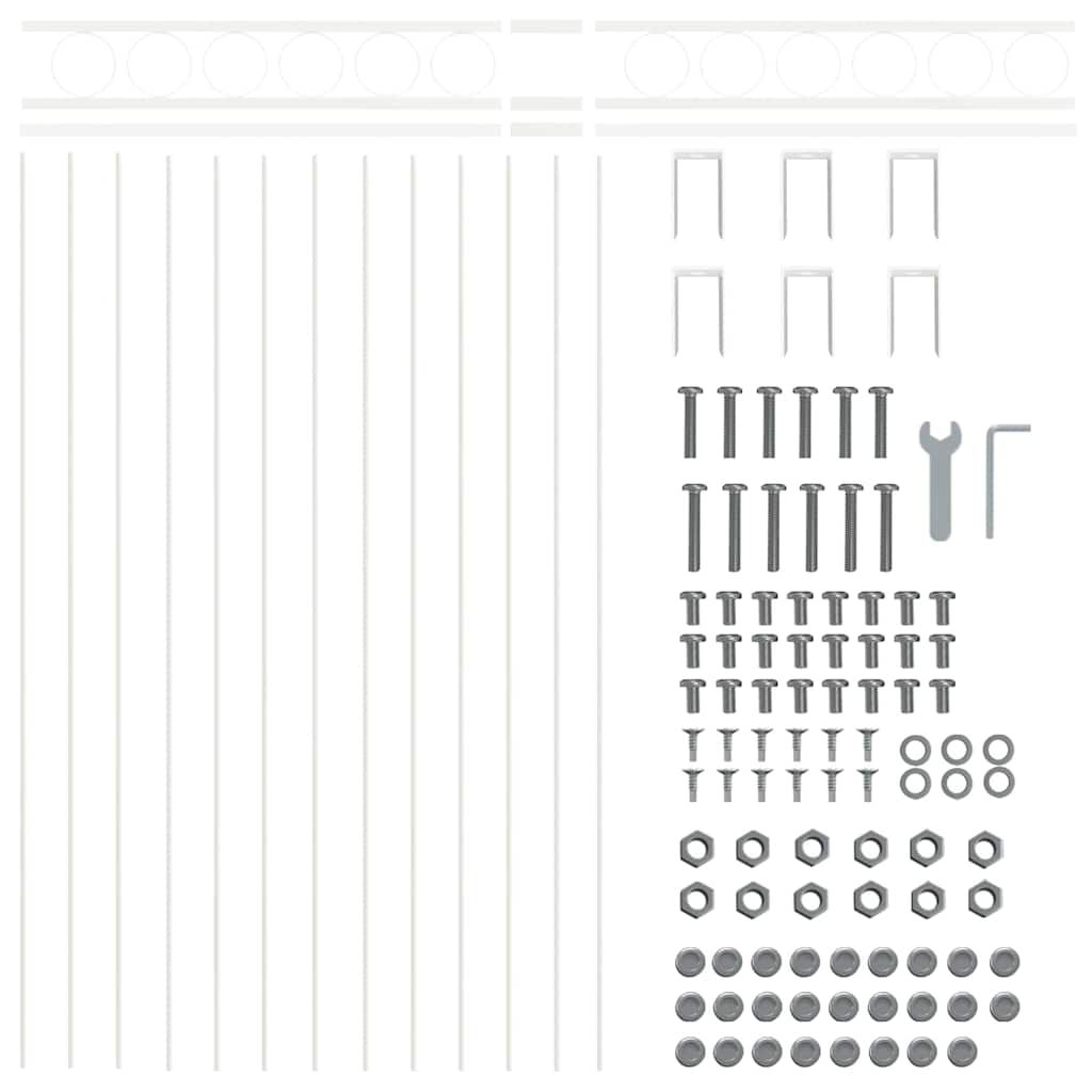 Fence Element ASSEN White 170 x 100 cm Steel
