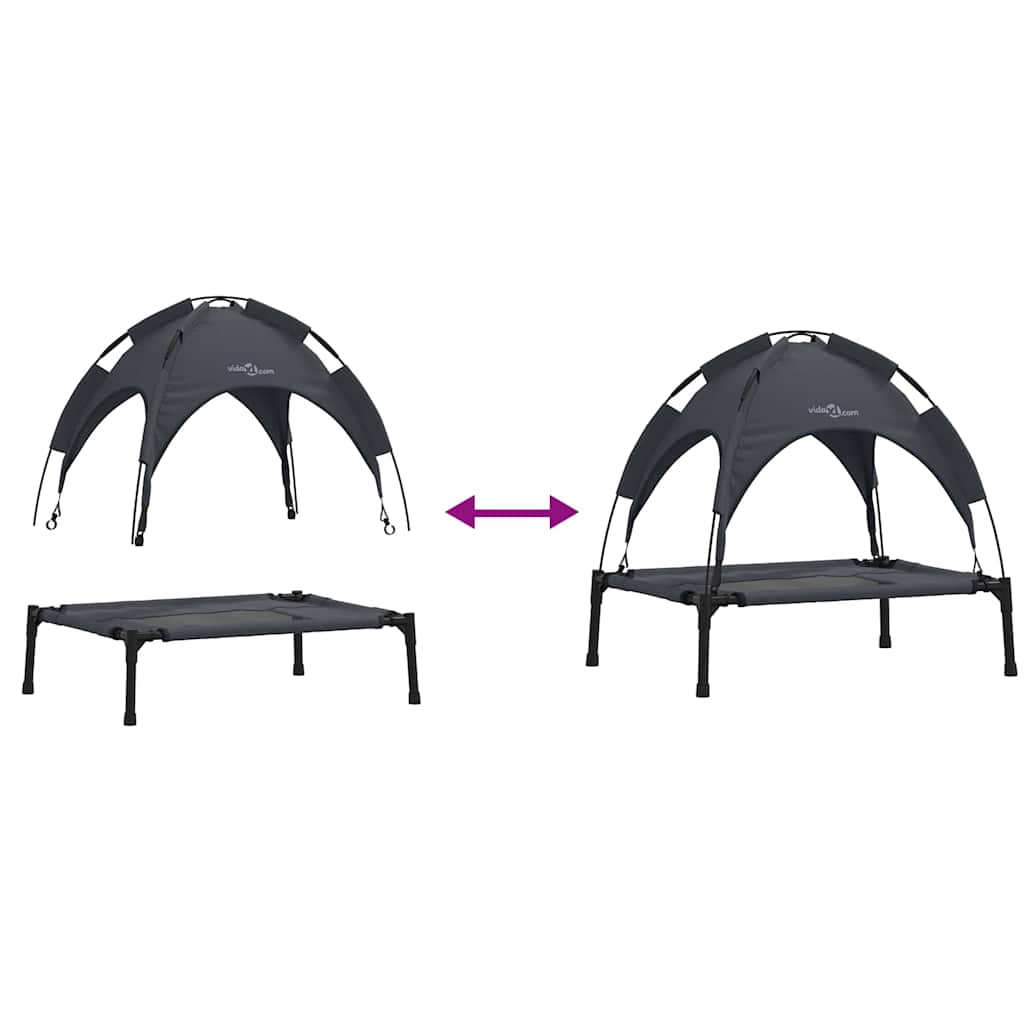 Dog Bed Folding Manual Black 62 x 48 x 61 cm Steel