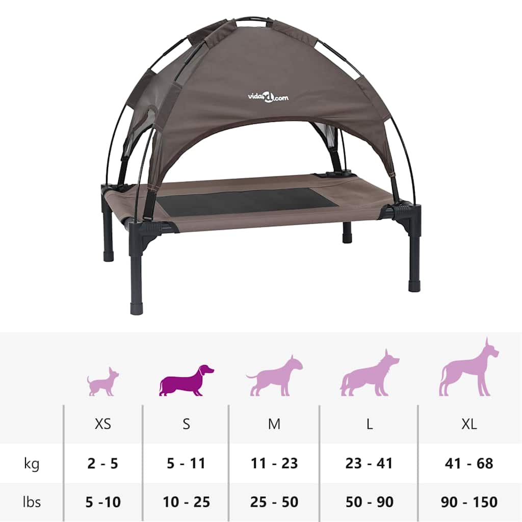 Dog Bed Folding Manual Brown 62 x 48 x 61 cm Steel