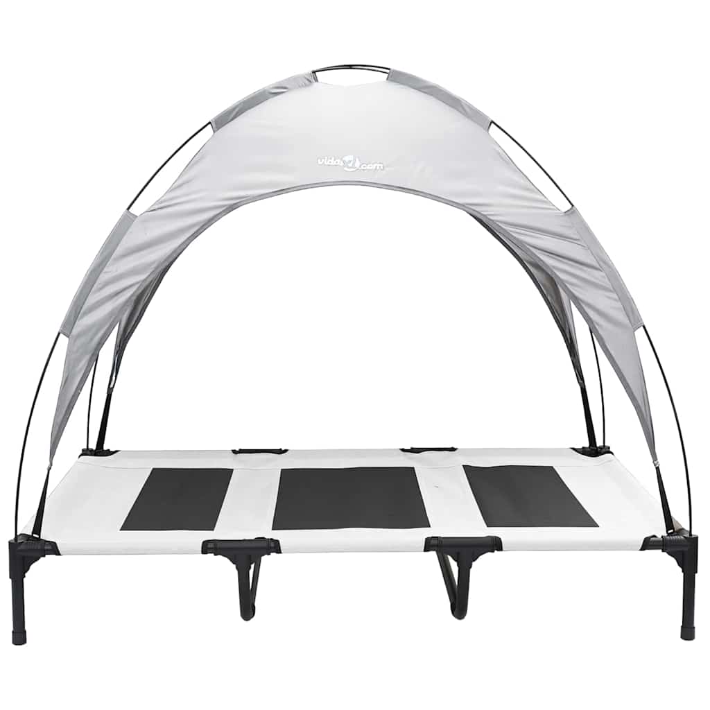 Dog Bed Folding Manual Silver Grey 122 x 93 x 106.5 cm Steel