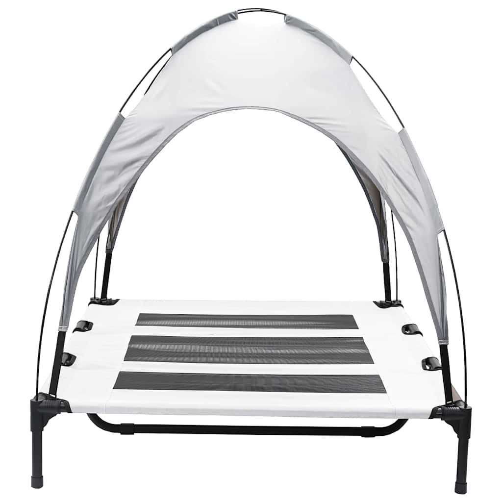 Dog Bed Folding Manual Silver Grey 122 x 93 x 106.5 cm Steel