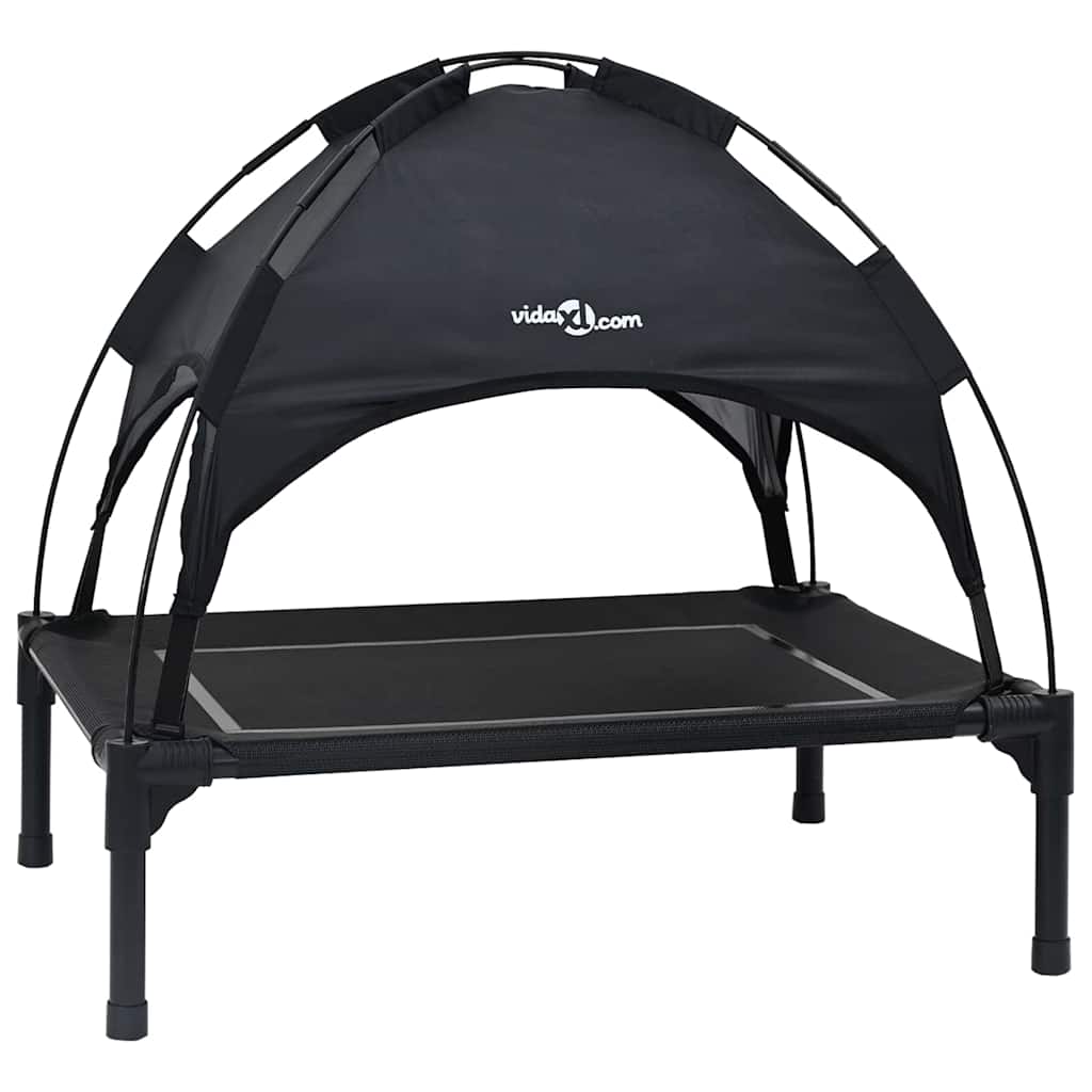 Dog Bed Folding Manual Black 71 x 64 x 71 cm Steel